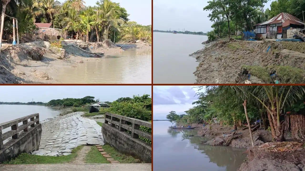 মোংলা-ঘাষিয়াখালী চ্যানেলে ভাঙন, বিলীন রামপালের জনপদ - Chief TV
