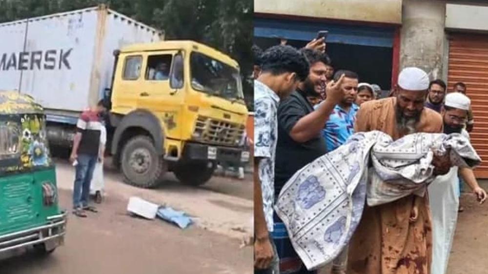 দেবিদ্বারে বাবার মোটরসাইকেল থেকে ছিটকে পড়ে লরির চাপায় সন্তানের মৃত্যু - Chief TV