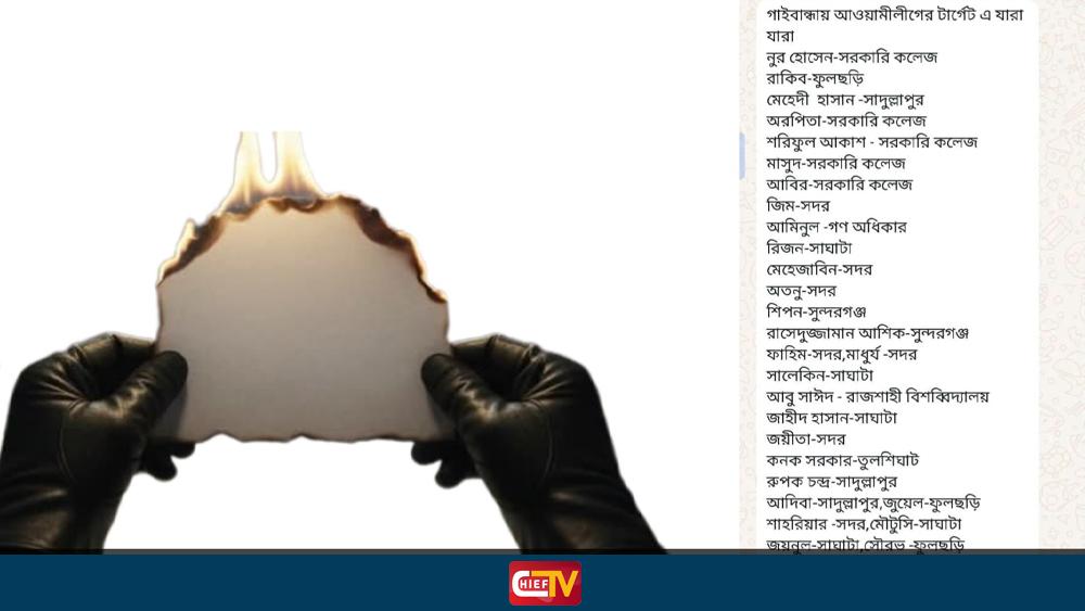 জুলাইয়ের ছাত্রনেতাদের হত্যার টার্গেট লিস্ট ফাঁস, বাড়ছে উদ্বেগ - Chief TV