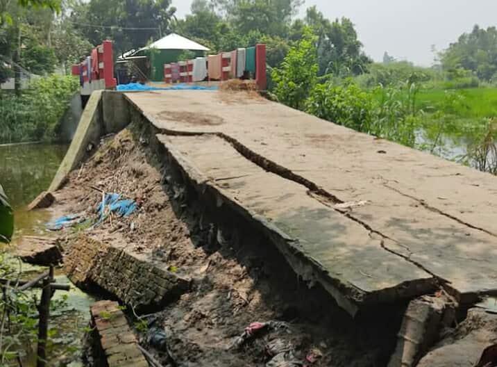 শাহজাদপুরে নির্মাণের এক মাসেই সেতুর সংযোগ সড়কে ধস- Chief TV