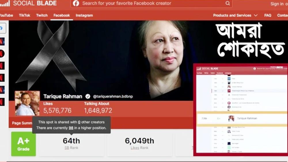 তারেক রহমান এখন ফেসবুকের শীর্ষ ১০০ কনটেন্ট ক্রিয়েটরের একজন - Chief TV