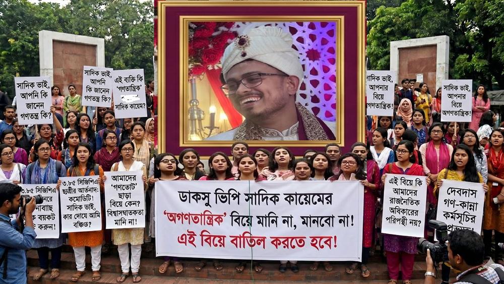 সাদিক কায়েমের ‘অগণতান্ত্রিক’ বিয়ে বাতিলের দাবি একদল ছাত্রীর - Chief TV